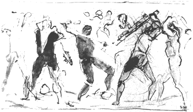 Ferdinand Hodler - Studija kompozicije za "Bitku kod Nfelsa", 1897.